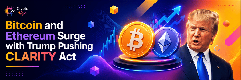 Trump Pushes CLARITY Act leading to BTC abd Ether surge