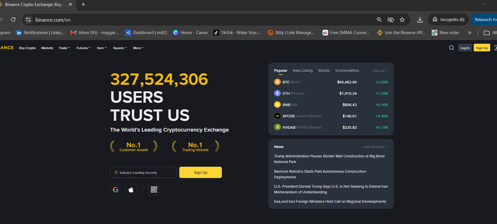 Binance desktop registration (the crypto mojo)